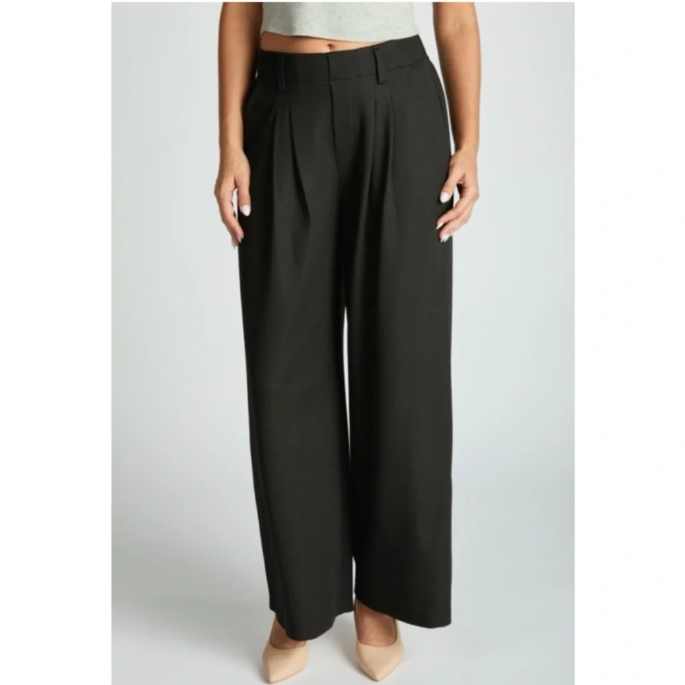 Wide Leg Trousers - Black - Picture 2 of 4